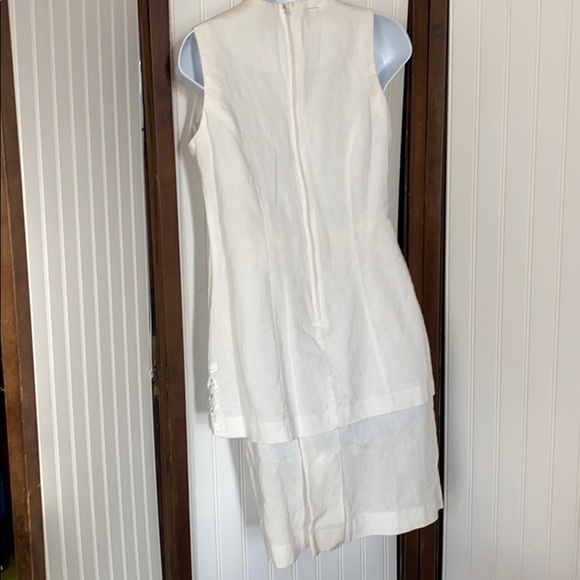 Vintage white unique cotton 80s eyelet lace embroidered white lagenlook dress s - Picture 3 of 6